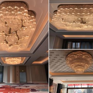 Luxury customized chandelier in the hotel lobby