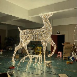 Large spotted deer shaped lamp