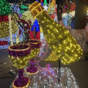 Customized holiday lighting fixtures, wine shaped ambient lights