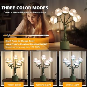 Bubble lampshade flower shaped lamp with soft diffused light